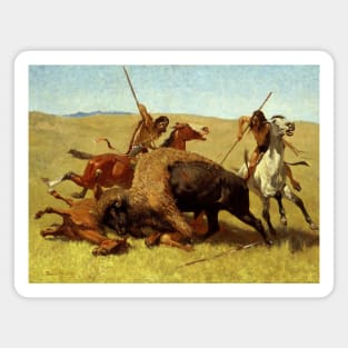 The Buffalo Hunt by Frederic Remington Magnet